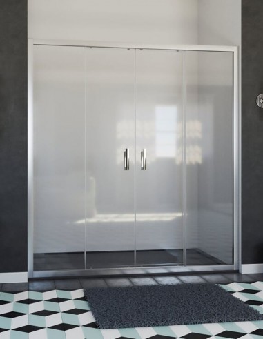 Mampara frontal cromo - 2 fijos y 2 correderas 204 de Hispabaño