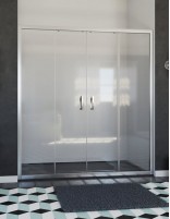 Mampara frontal cromo - 2 fijos y 2 correderas 204 de Hispabaño