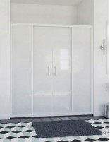 Mampara frontal blanca - 2 fijos y 2 correderas 204 de Hispabaño