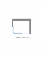 Mampara ducha blanca modelo angular 505 con 2 hojas fijas y 2 correderas croquis