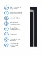 Mampara ducha CROMO - angular 2 fijos y 2 corredera 505 de Hispabaño