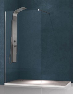 Mampara de ducha perfil cromo - 1 cristal fijo 701CR de Hispabaño