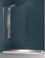 Mampara de ducha perfil cromo - 1 cristal fijo 701CR de Hispabaño