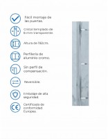 Mampara de ducha perfil cromo - 1 cristal fijo 701CR de Hispabaño