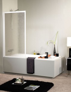 Mampara bañera blanca - 1 hoja abatible de Hispabaño