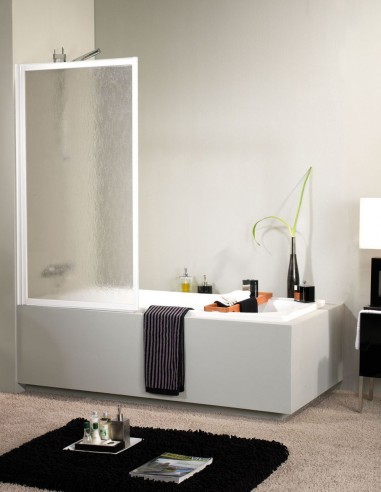 Mampara bañera blanca - 1 hoja abatible de Hispabaño