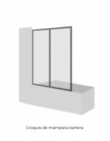Mampara bañera blanca - 2 Hojas plegables de Hispabaño