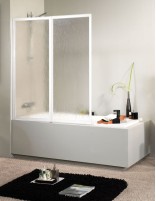 Mampara bañera blanca - 2 Hojas plegables de Hispabaño