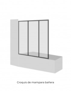 Mampara bañera blanca - 3 Hojas plegables de Hispabaño 2
