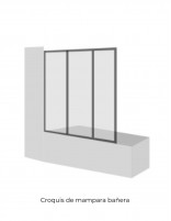 Mampara bañera blanca - 3 Hojas plegables de Hispabaño