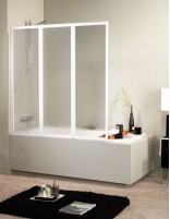 Mampara bañera blanca - 3 Hojas plegables de Hispabaño