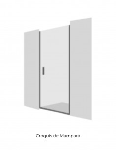 Mampara frontal negro vitrificado - 1 hoja abatible de Hispabaño 2