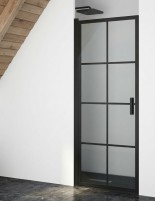 Mampara frontal negro vitrificado - 1 hoja abatible de Hispabaño