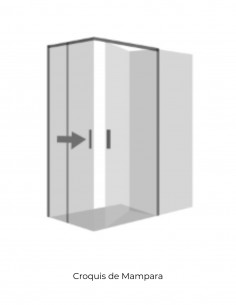 Mampara frontal negra - 2 plegables + 1 fijo de Hispabaño 2