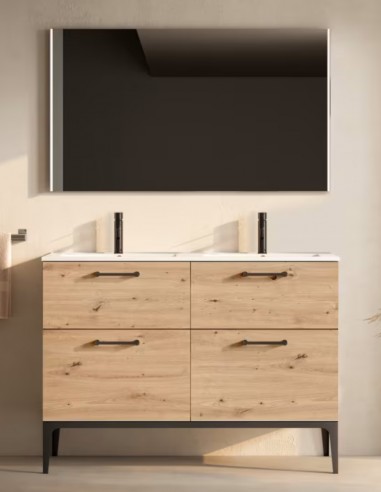 Mueble baño Verso Visobath patas modelo 4 cajones lavabo Flat doble seno