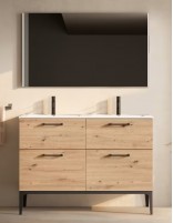 Mueble baño Verso Visobath patas modelo 4 cajones lavabo Flat doble seno