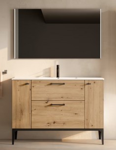 Conjunto baño Verso Visobath - 1 puerta + 2 cajones + 1 puerta con patas lavabo Flat