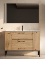 Conjunto baño Verso Visobath - 1 puerta + 2 cajones + 1 puerta con patas lavabo Flat