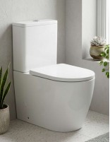 Inodoro redondo a suelo blanco brillo