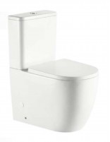 Inodoro redondo a suelo blanco mate detalle