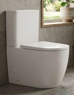 Inodoro redondo a suelo blanco brillo 2