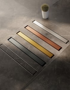 Canaleta de ducha - acero inox. o para embaldosar con sifón y filtro de GME