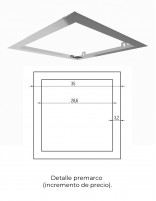 Rociador empotrado a techo cuadrado croquis premarco