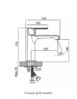 Grifo lavabo latón negro/titanio - FIORE de GME