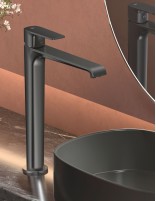 Grifo lavabo alto latón negro/titanio - FIORE de GME