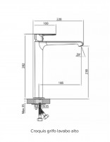 Grifo lavabo alto latón negro/titanio - FIORE de GME