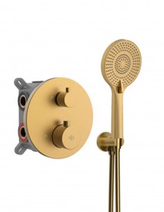 Ducha empotrada termostática oro - Round de GME 2