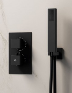 Ducha empotrada termostática negro - Orion de GME