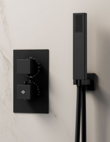 Ducha empotrada termostática negro - Orion de GME