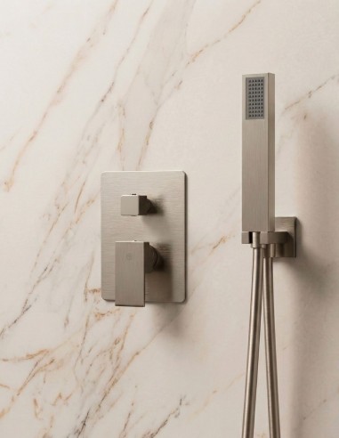Ducha empotrada termostática níquel - Orion de GME