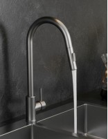 Grifo cocina extraíble monomando titanio - Round de GME