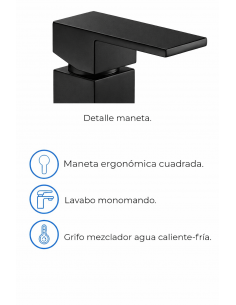 Grifo monomando negro para lavabo - Orion de GME 2