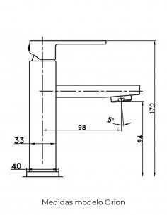 Grifo monomando oro para lavabo - Orion de GME 2