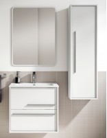 Conjunto de baño Visobath Aqua - 2 cajones tiradores aluminio lavabo Flat