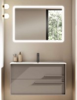Conjunto Visobath Aqua - 2 cajones tiradores quarzo lavabo Flat