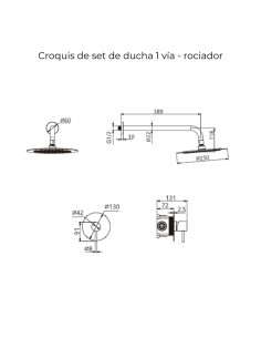 Set de ducha 1 vía black gun metal - MONZA de IMEX 2