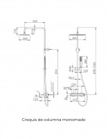 Conjunto barra ducha monomando - cromo TOSCANA de IMEX croquis