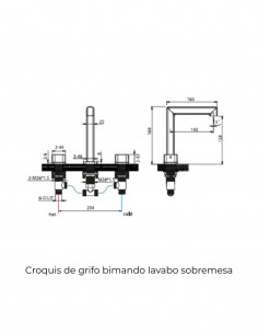 Grifo de lavabo sobre encimera níquel - TOSCANA de IMEX 2