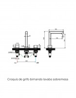 Grifo de lavabo sobre encimera negro - TOSCANA de IMEX