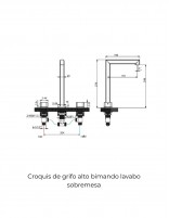 Grifo de lavabo alto sobre encimera oro rosa - TOSCANA de IMEX