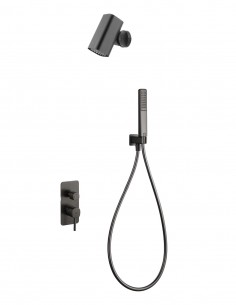Conjunto ducha empotrado monomando - black gun metal TOSCANA de IMEX