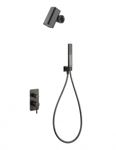 Conjunto ducha empotrado monomando - black gun metal TOSCANA de IMEX