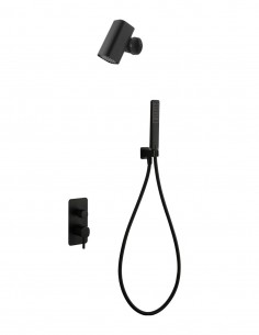 Conjunto ducha empotrado monomando - negro TOSCANA de IMEX