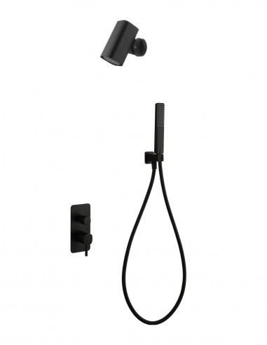 Conjunto ducha empotrado monomando - negro TOSCANA de IMEX