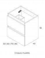 Conjunto baño fondo reducido croquis