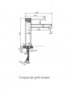 Grifo de lavabo monomando - negro FIRENZE de IMEX 2